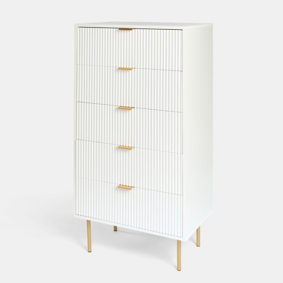 OHS Ribbed 5-Drawer Unit - White>