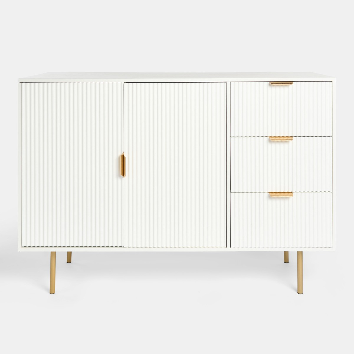 OHS Ribbed Sideboard - White>