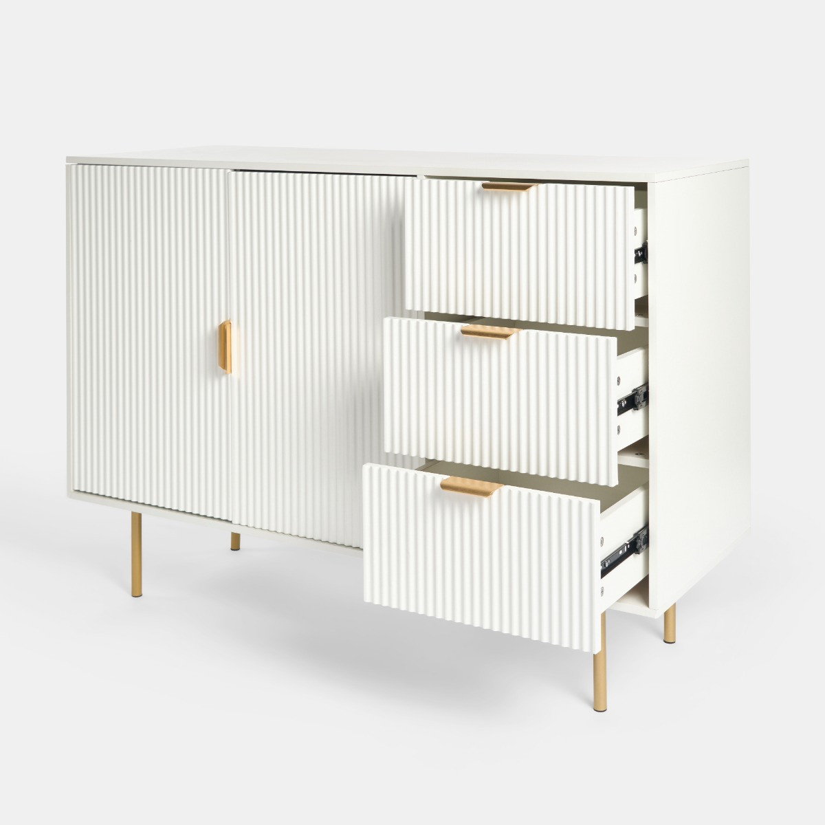 OHS Ribbed Sideboard - White>