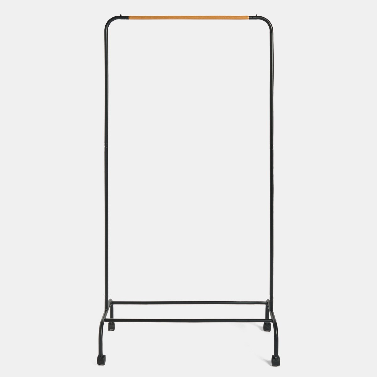 OHS Heavy Duty Clothes Rail With Rack - Black/Wood >