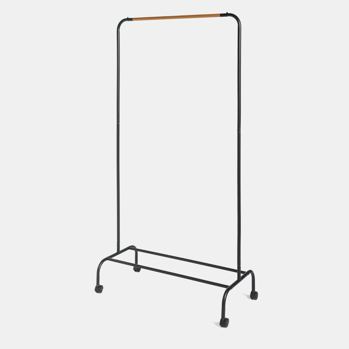 OHS Heavy Duty Clothes Rail With Rack - Black/Wood >