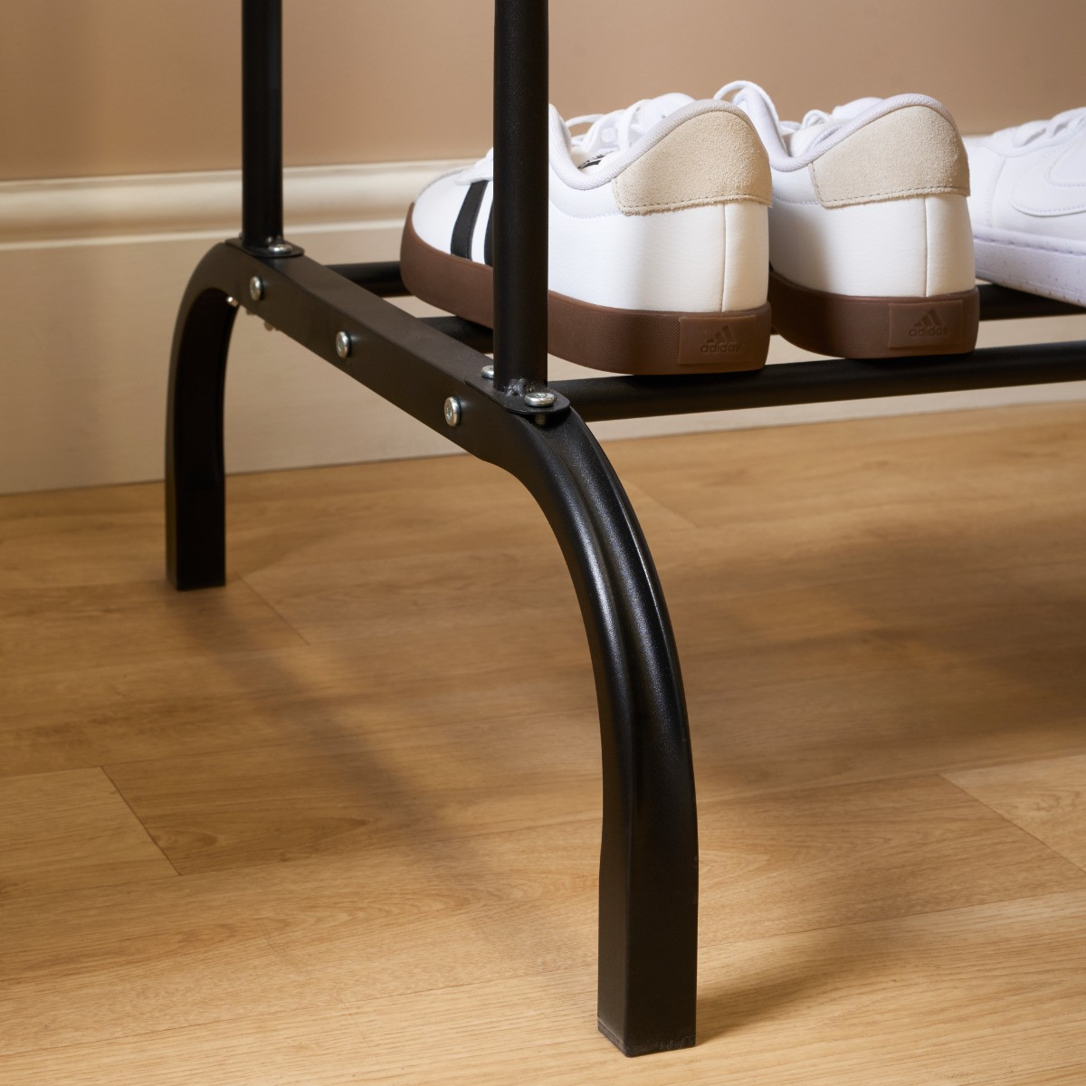 OHS Heavy Duty Double Clothes Rail - Black>