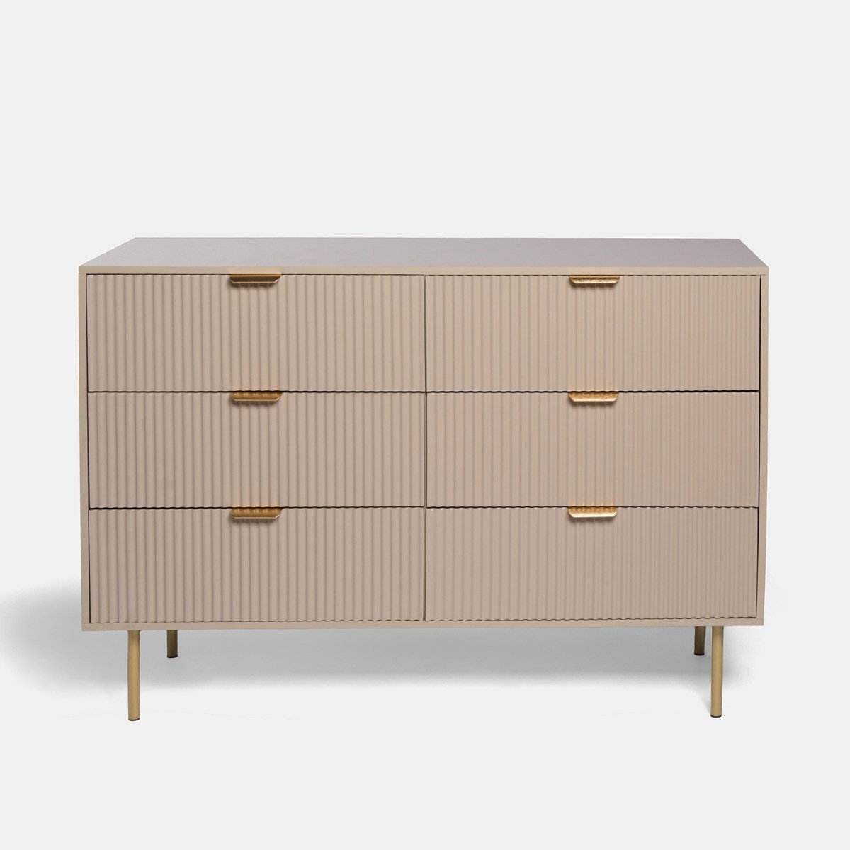 OHS Ribbed 6-Drawer Unit - Natural>