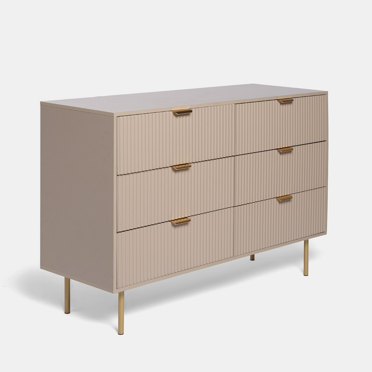 OHS Ribbed 6-Drawer Unit - Natural>