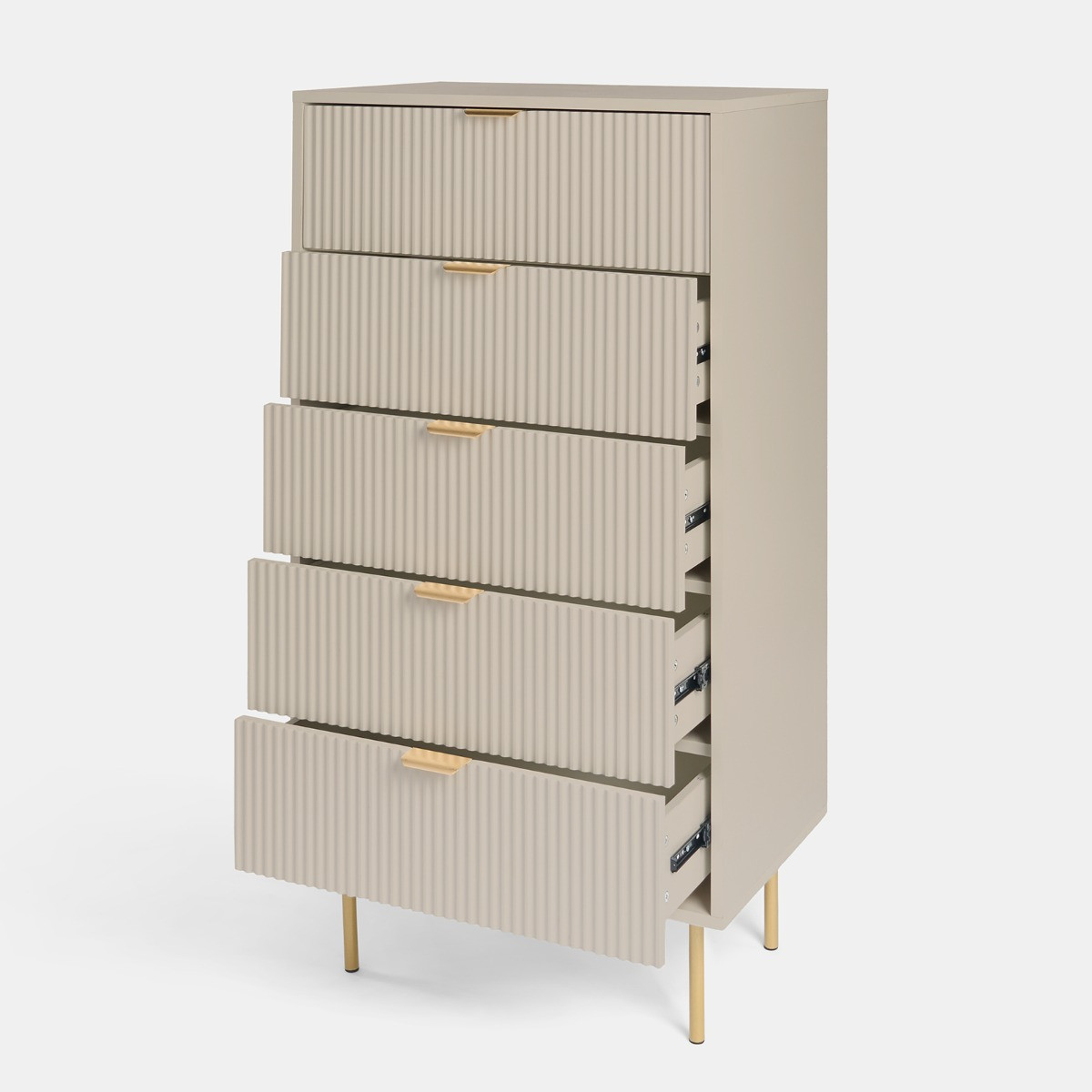 OHS Ribbed 5-Drawer Unit - Natural>