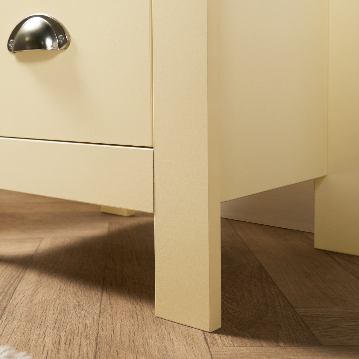 OHS Chicago 2 Drawer Bedside Table - Cream>