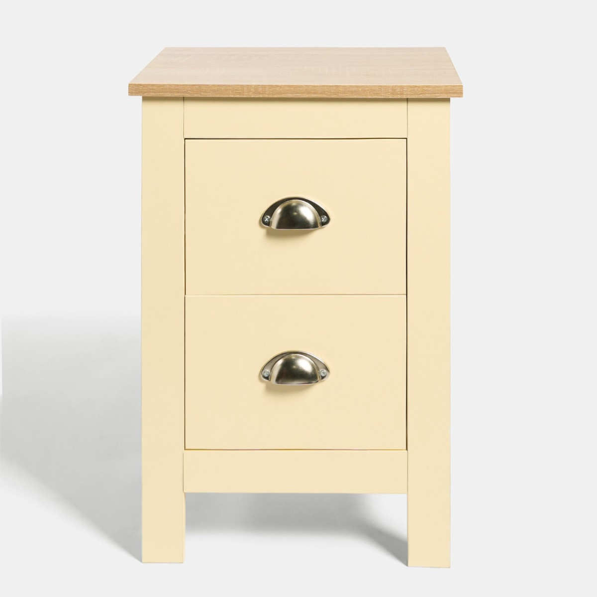 OHS Chicago 2 Drawer Bedside Table - Cream>