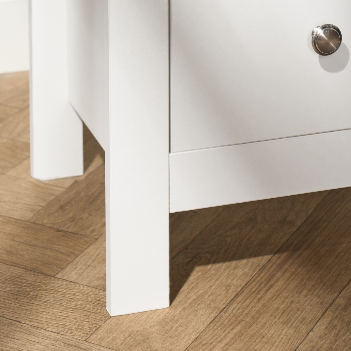 OHS Chicago 2 Drawer Bedside Table - White>