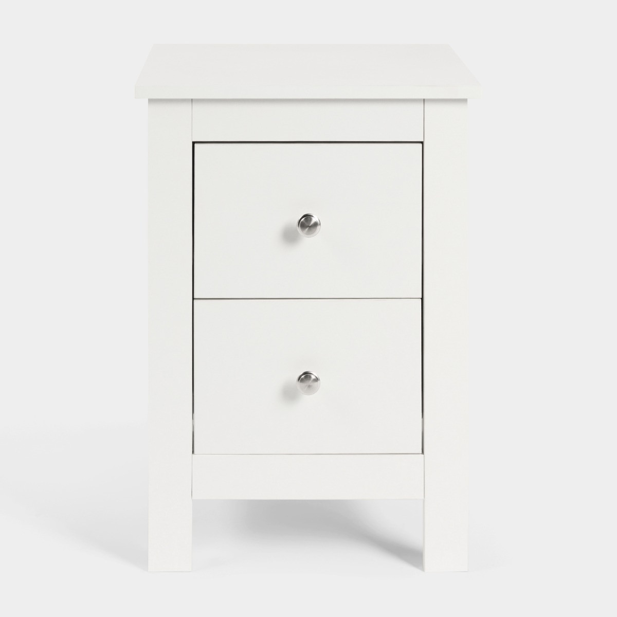 OHS Chicago 2 Drawer Bedside Table - White>