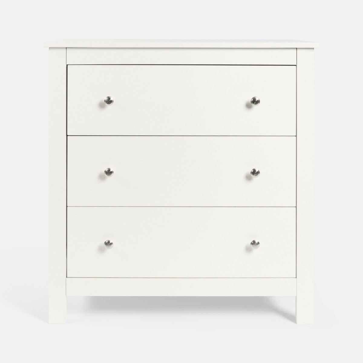 OHS Chicago 3 Drawer Bedside Table - White>
