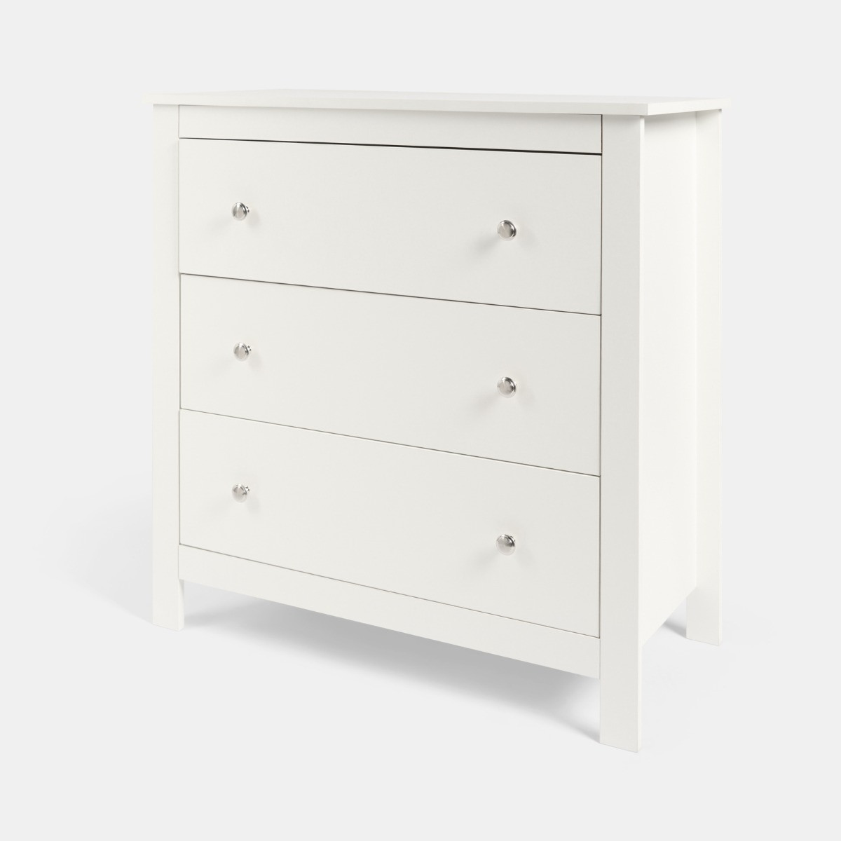 OHS Chicago 3 Drawer Bedside Table - White>