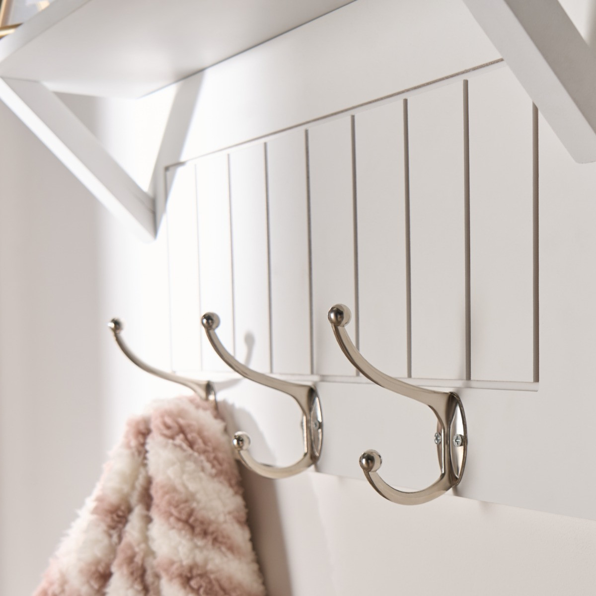 OHS Coat Hook Shelf - White>