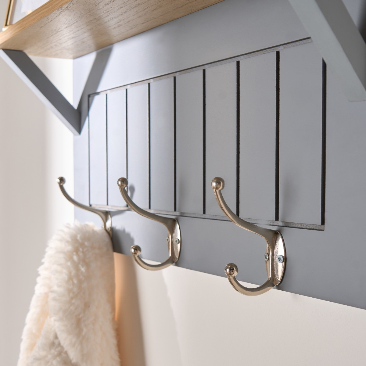 OHS Coat Hook Shelf - Grey/Natural>