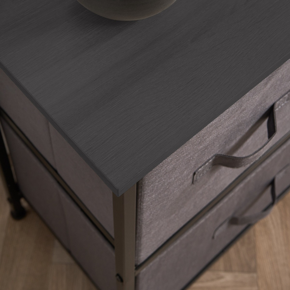 OHS Brooklyn Fabric 5 Drawer Chest - Grey>