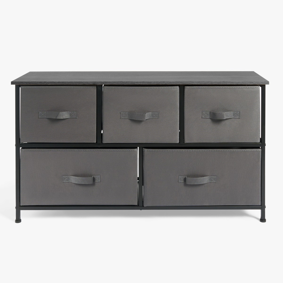 OHS Brooklyn Fabric 5 Drawer Chest - Grey>