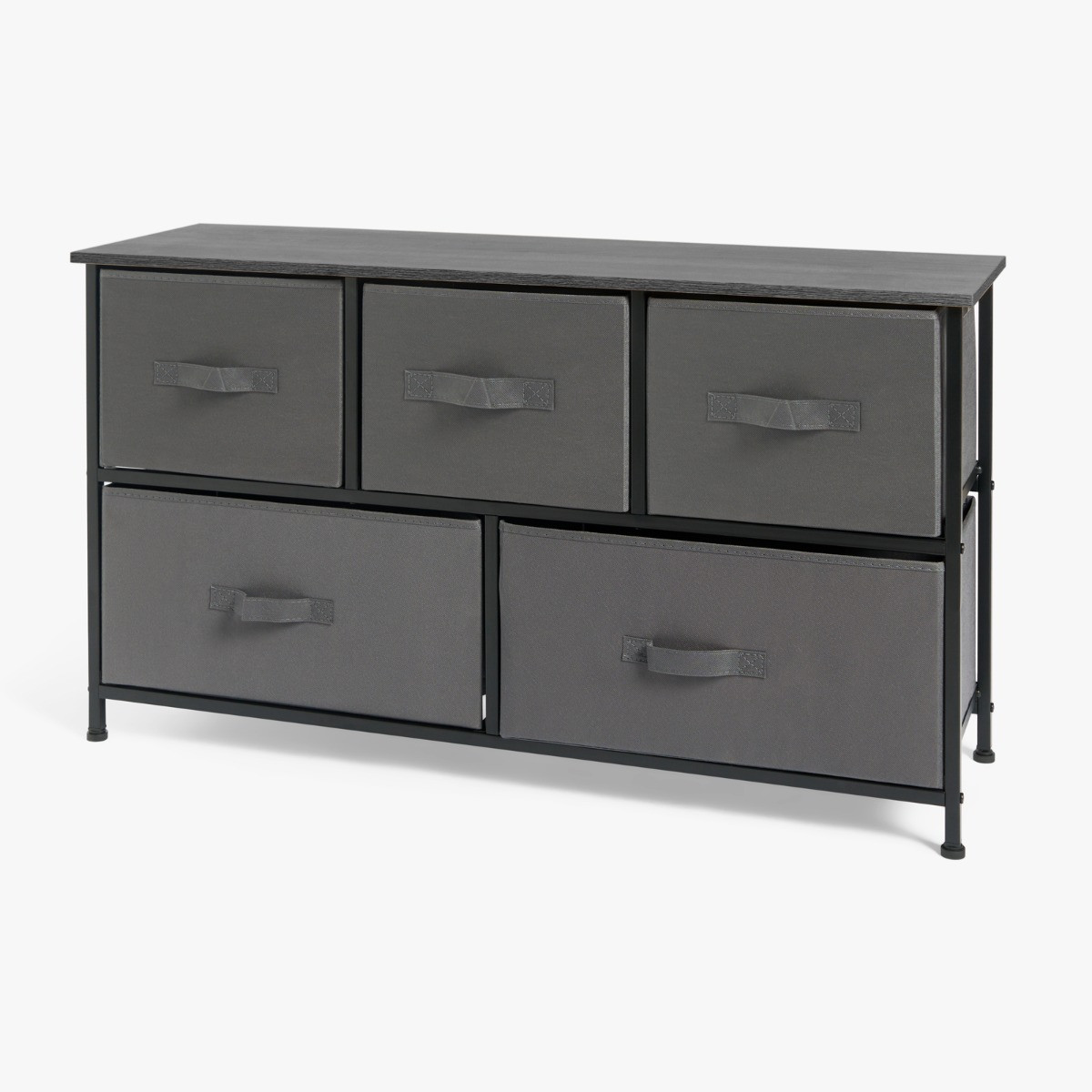 OHS Brooklyn Fabric 5 Drawer Chest - Grey>
