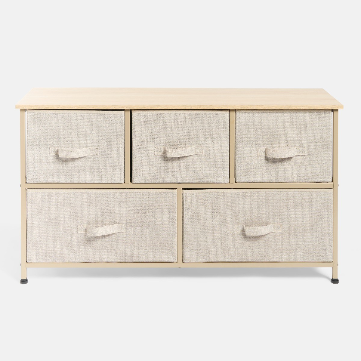 OHS Brooklyn Fabric 5 Drawer Chest - Beige>