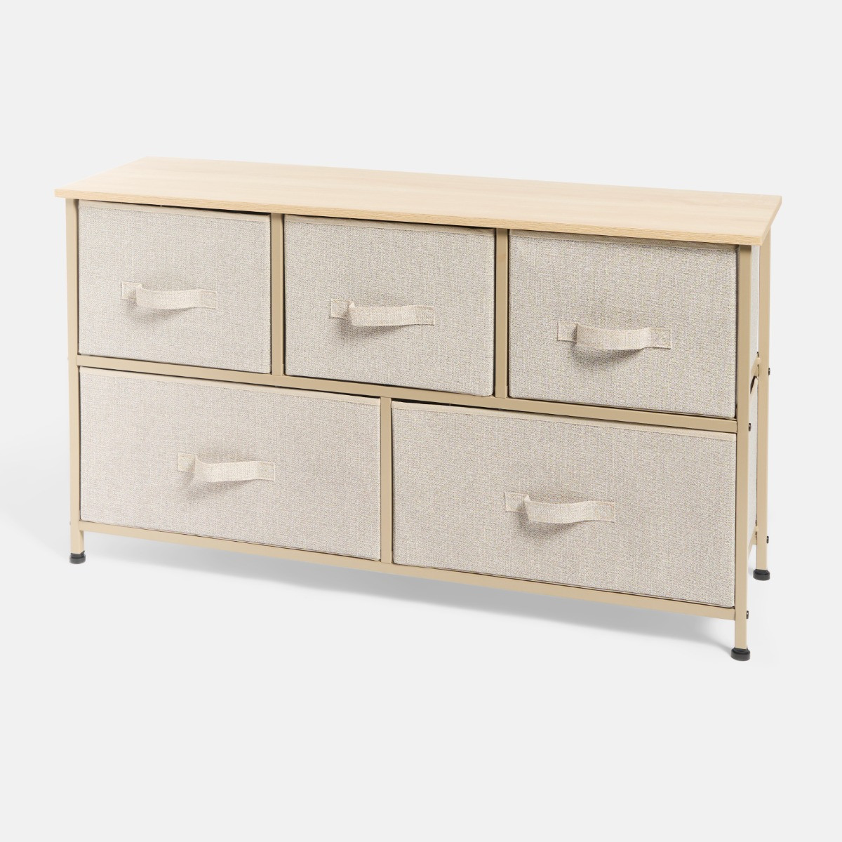 OHS Brooklyn Fabric 5 Drawer Chest - Beige>