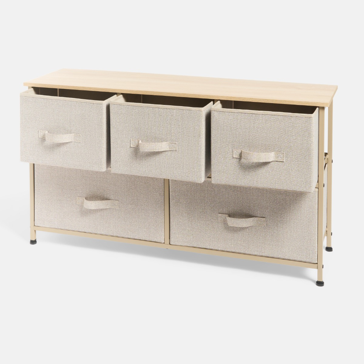 OHS Brooklyn Fabric 5 Drawer Chest - Beige>