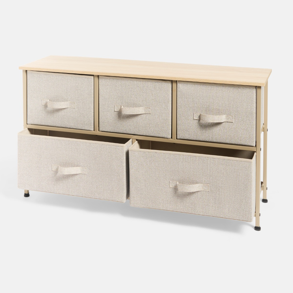 OHS Brooklyn Fabric 5 Drawer Chest - Beige>
