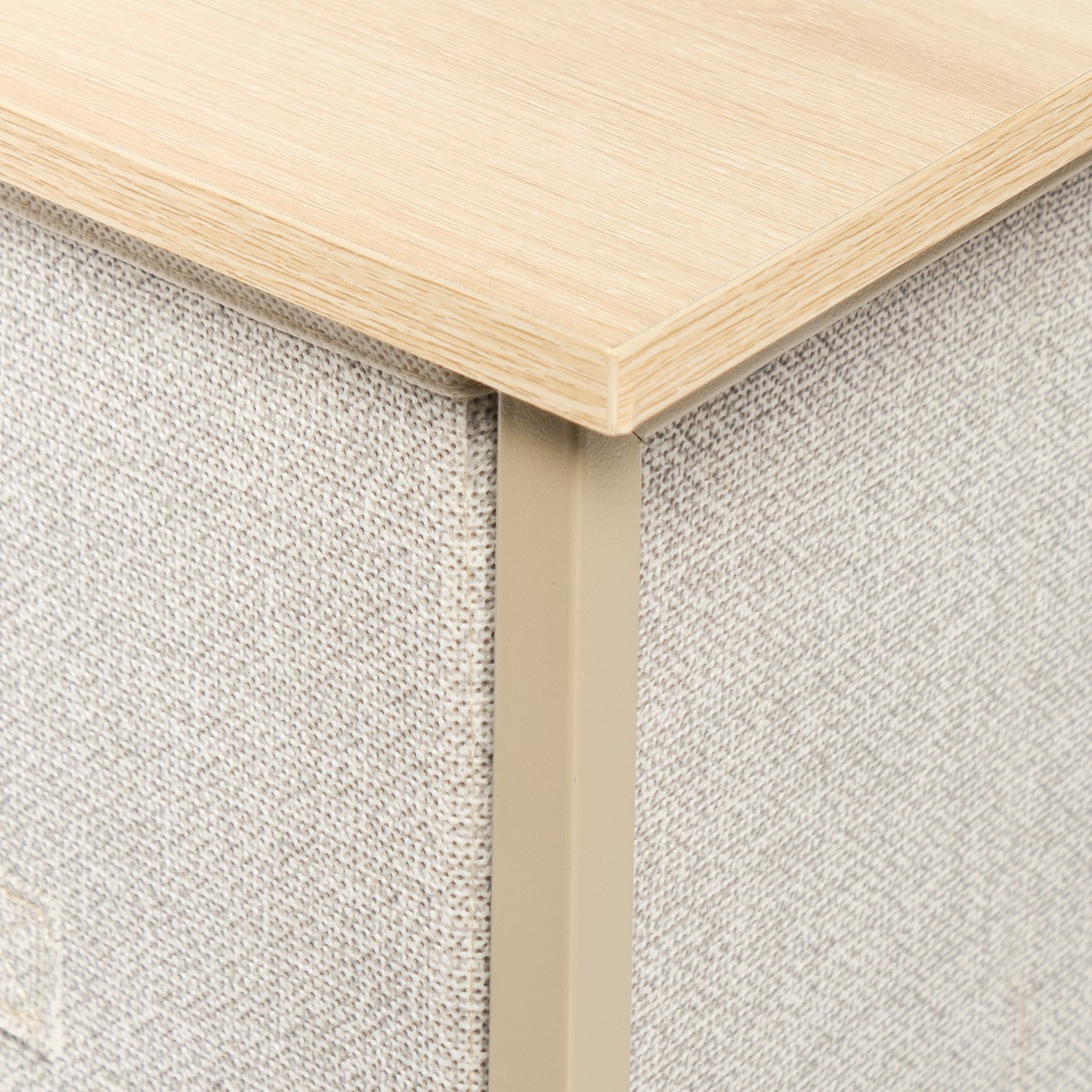 OHS Brooklyn Fabric 5 Drawer Chest - Beige>