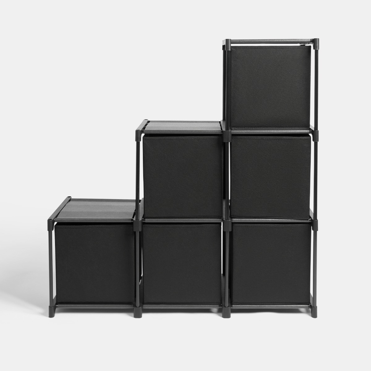 OHS Boston Storage with Fabric Cubes - Black>