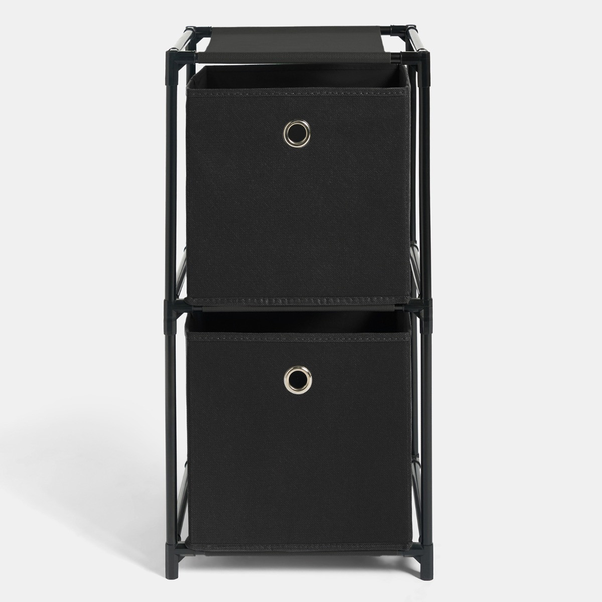 OHS Boston Storage with 2 Fabric Cubes - Black>