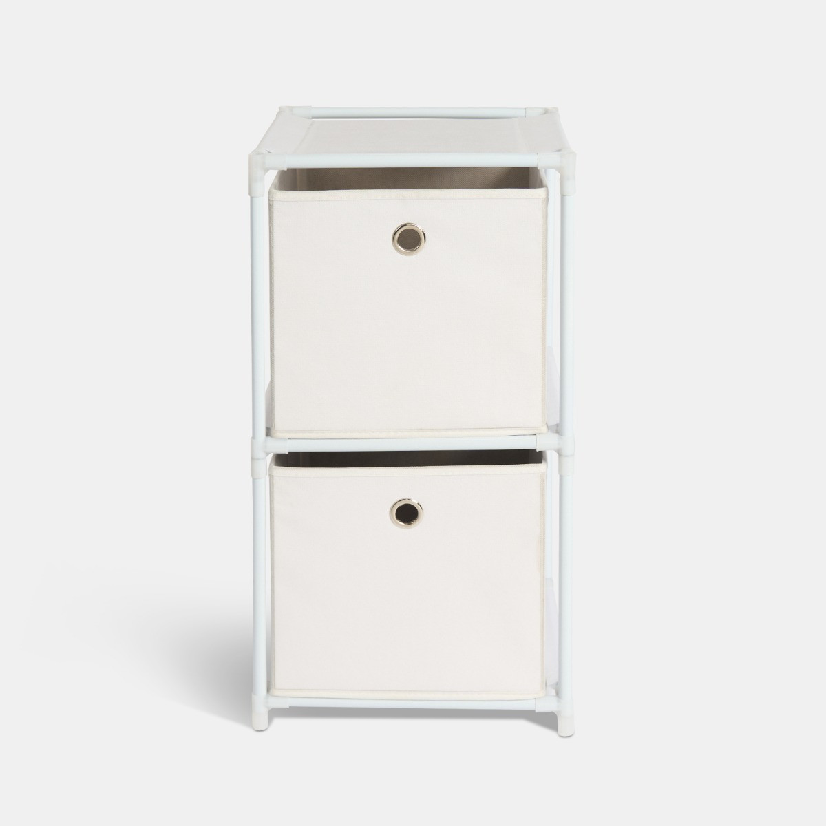 OHS Boston Storage with 2 Fabric Cubes - White>