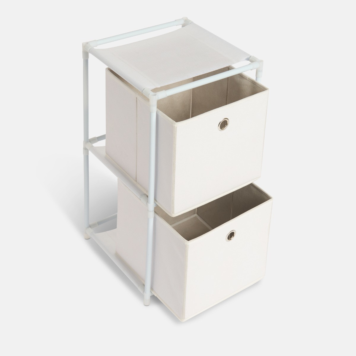 OHS Boston Storage with 2 Fabric Cubes - White>