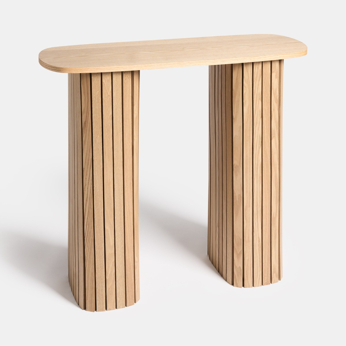 OHS Madison Ribbed Console Table - Light Wood >