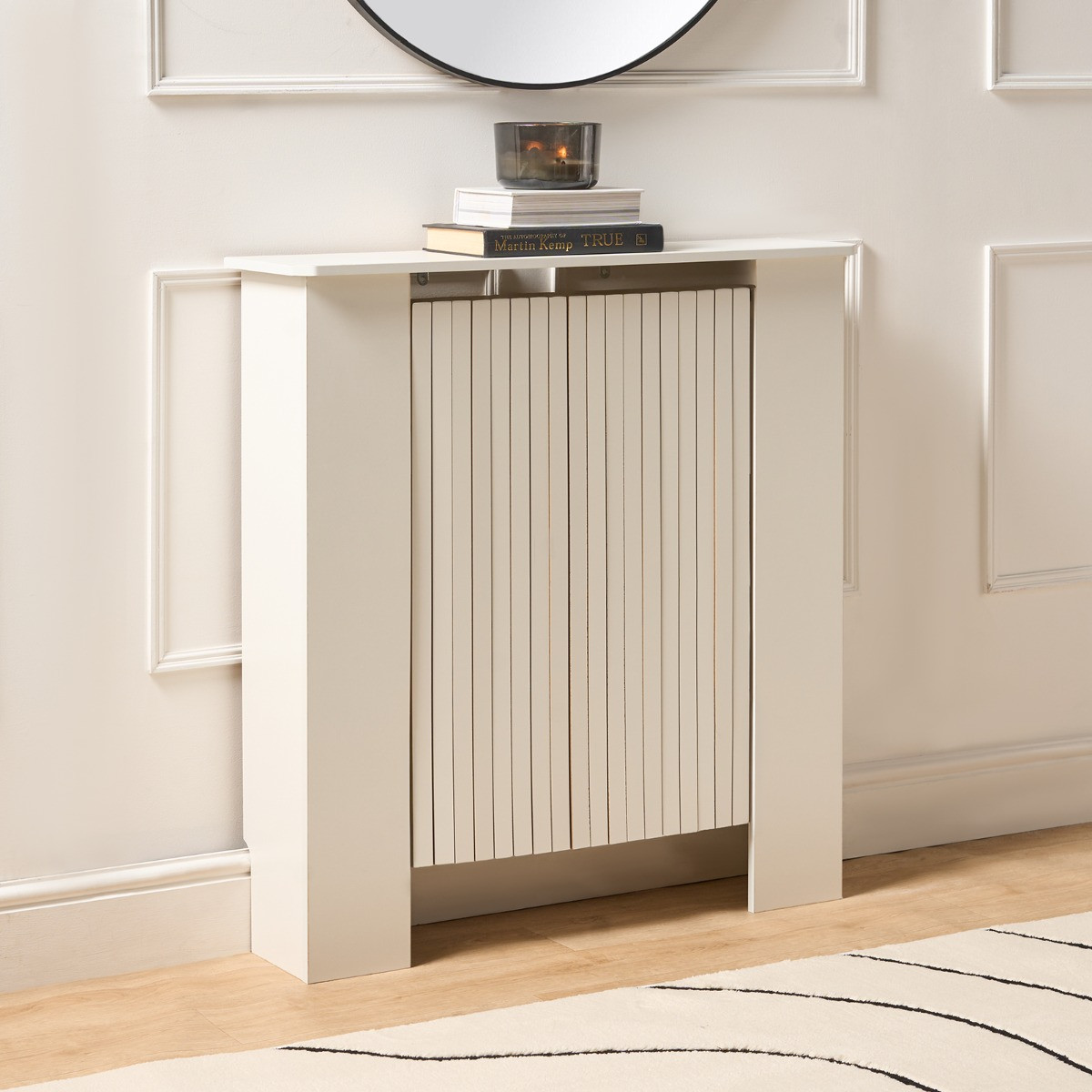 OHS Small Ribbed Radiator Cover - White>