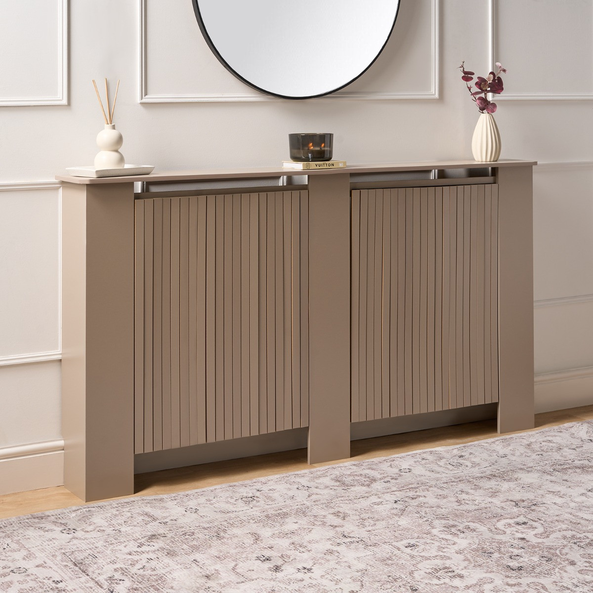 OHS Large Ribbed Radiator Cover - Natural>
