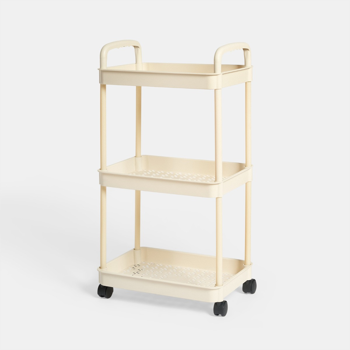 OHS 3 Layer Trolley Cart - Cream>