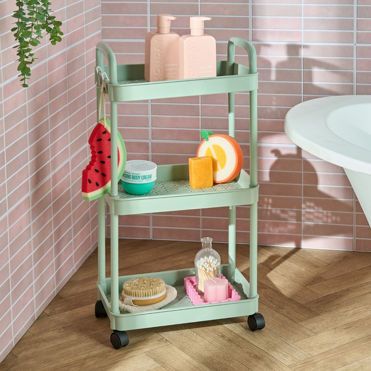 OHS 3 Layer Trolley Cart - Sage Green>