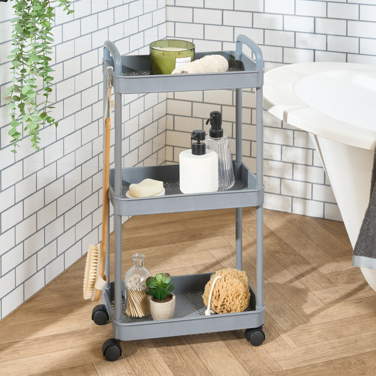 OHS 3 Layer Trolley Cart - Grey>