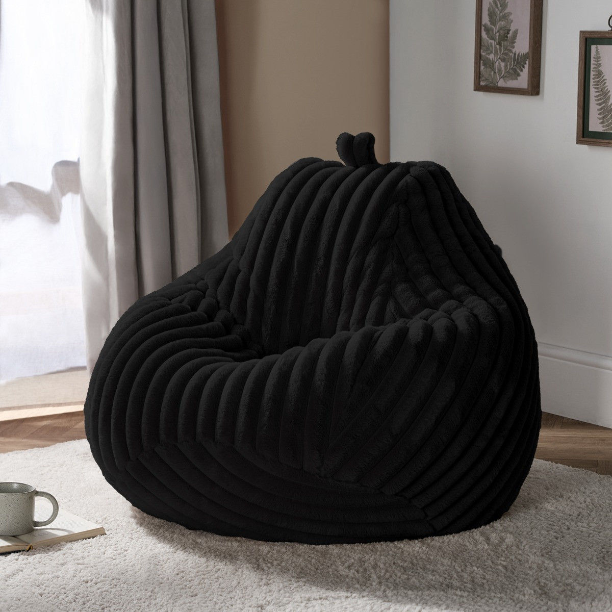 OHS Adults Ribbed Bean Bag - Black>
