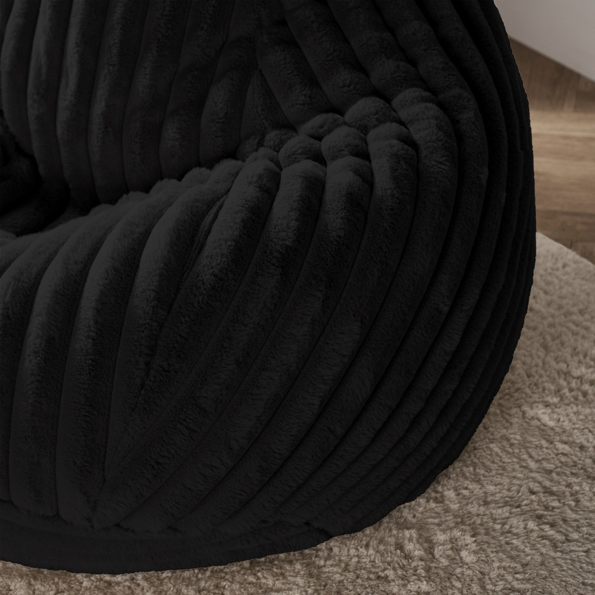 OHS Adults Ribbed Bean Bag - Black>