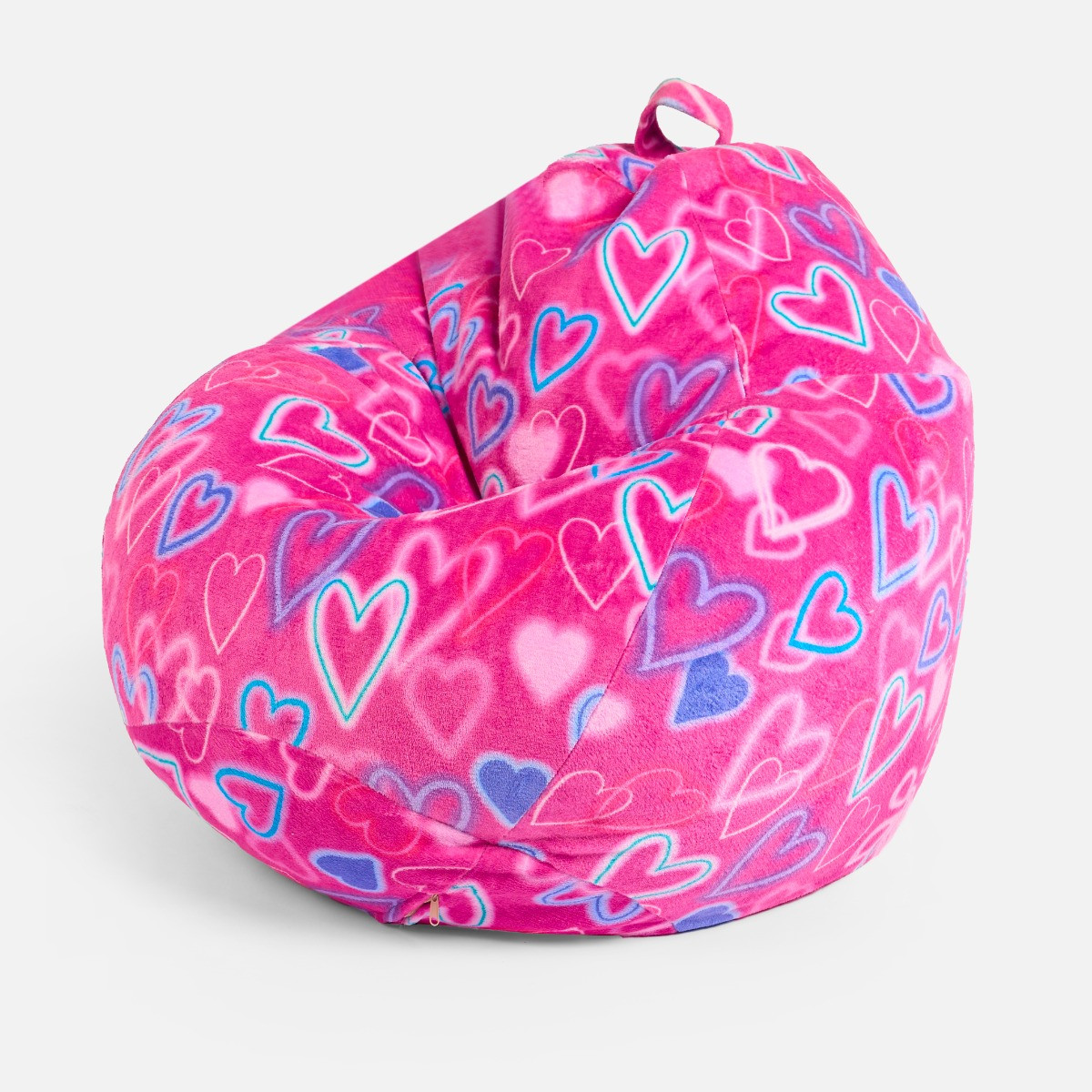 OHS Kids Heart Print Bean Bag - Pink>