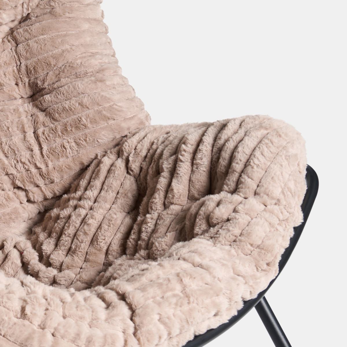 OHS Ribbed Faux Fur Rocking Chair - Natural>
