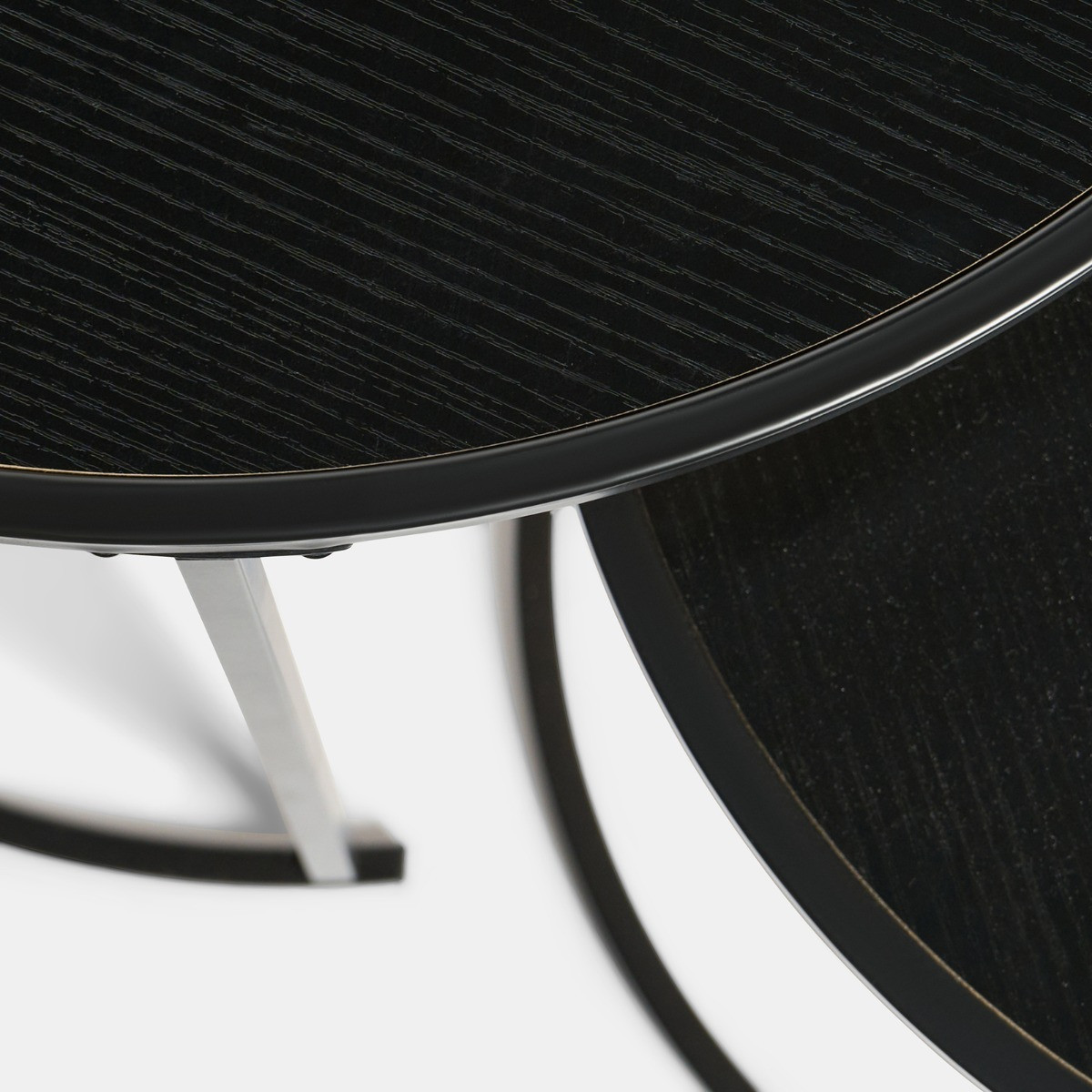 OHS Manhattan Nest of 3 Round Side Tables - Black>