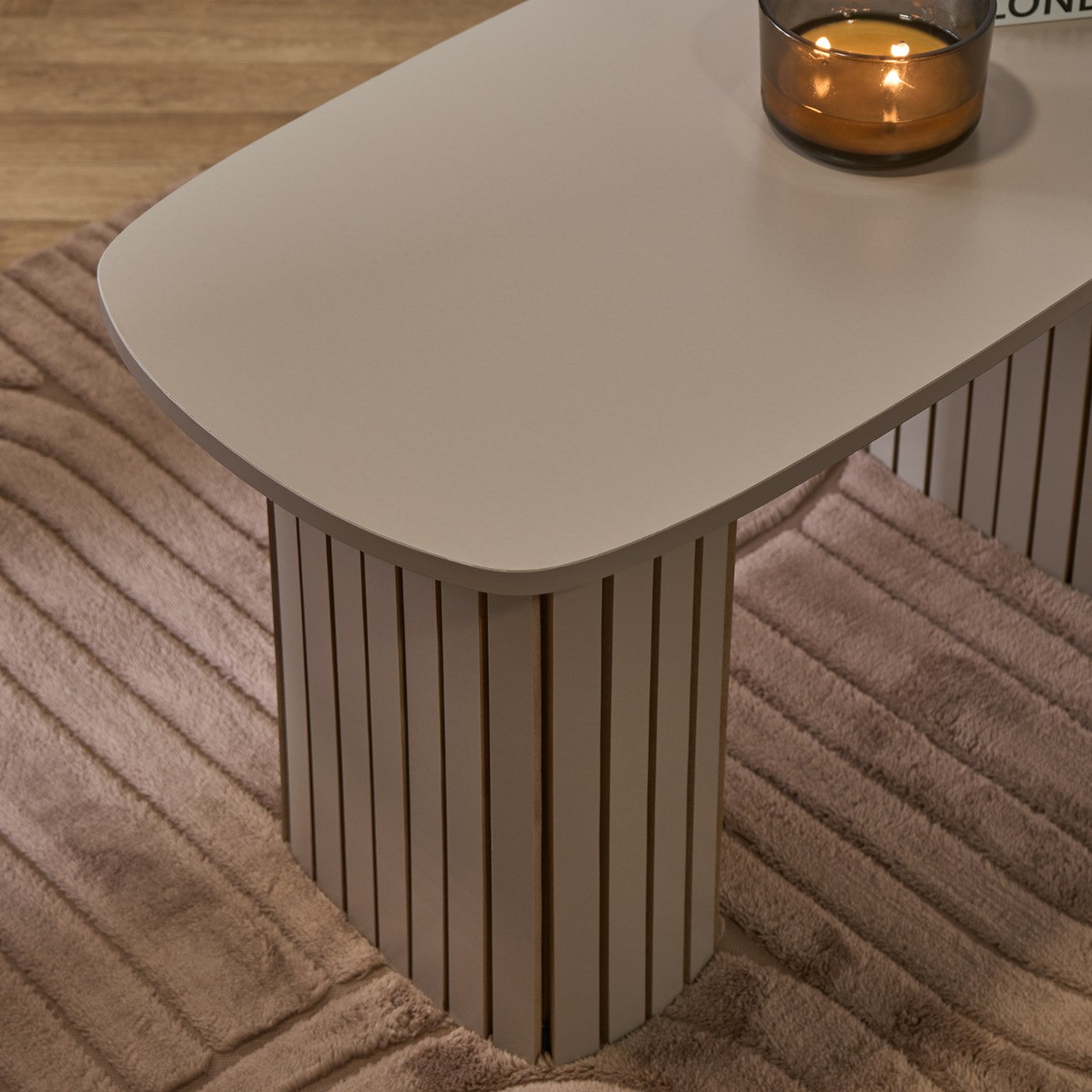 OHS Madison Ribbed Coffee Table - Natural>