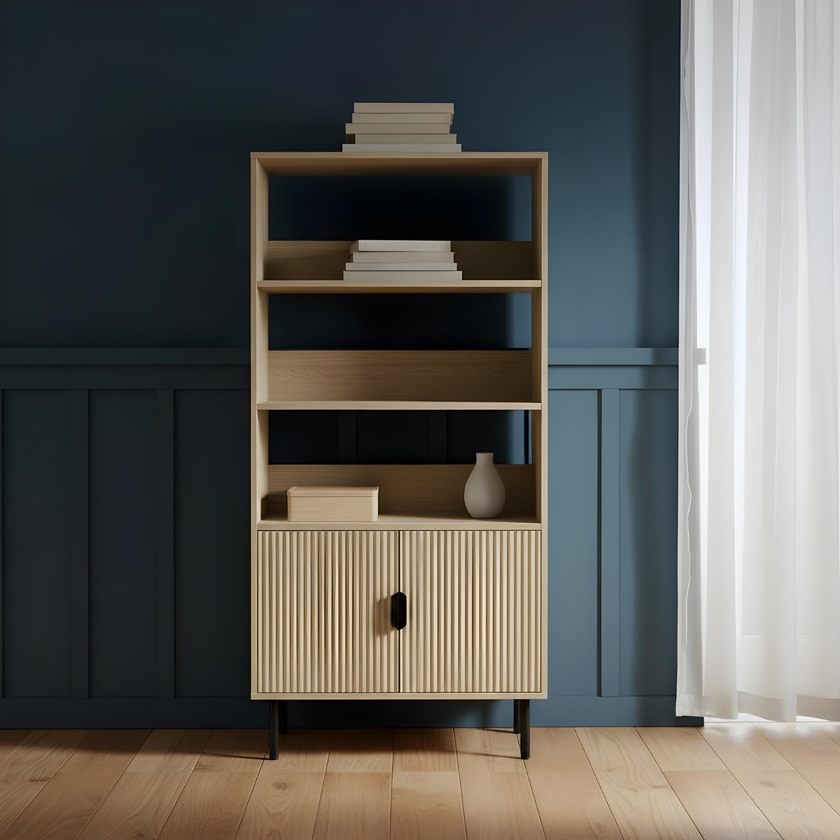 OHS Ribbed Display Unit - Light Wood>