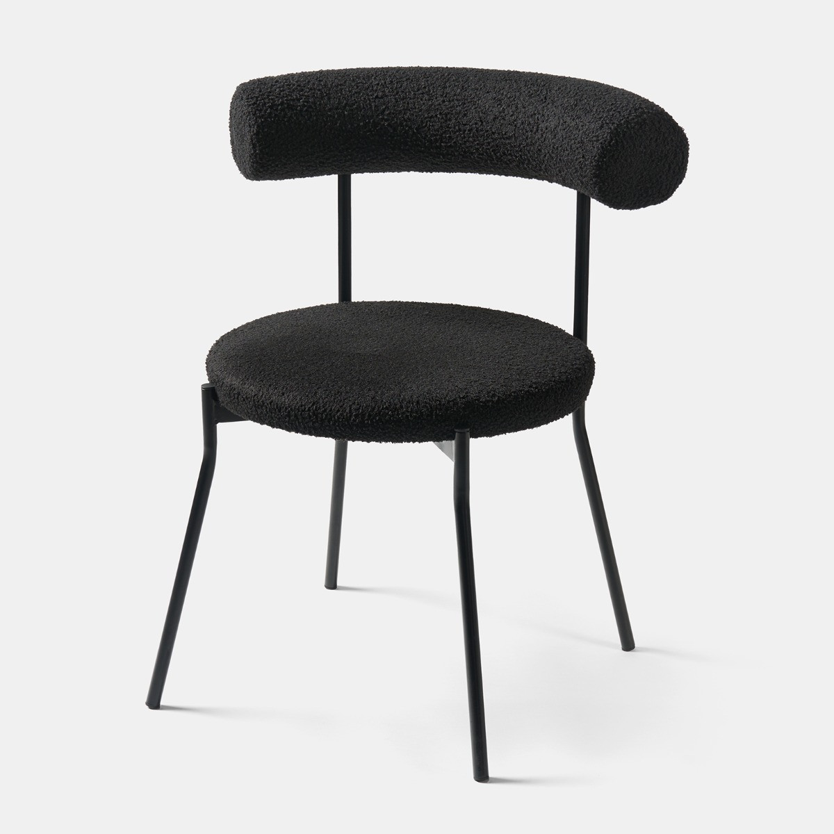 OHS Boucle Dining Chairs - Black>