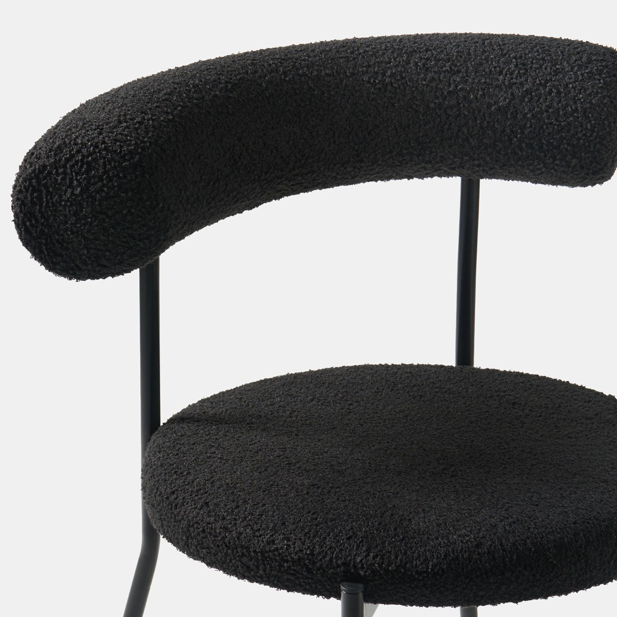 OHS Boucle Dining Chair, Black - 4 Pack>