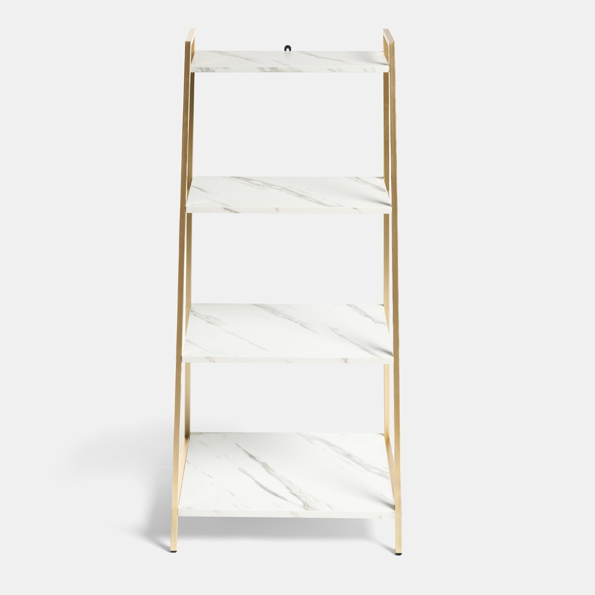 OHS Manhattan Marble Effect 4-Tier Shelving Unit - White/Gold>