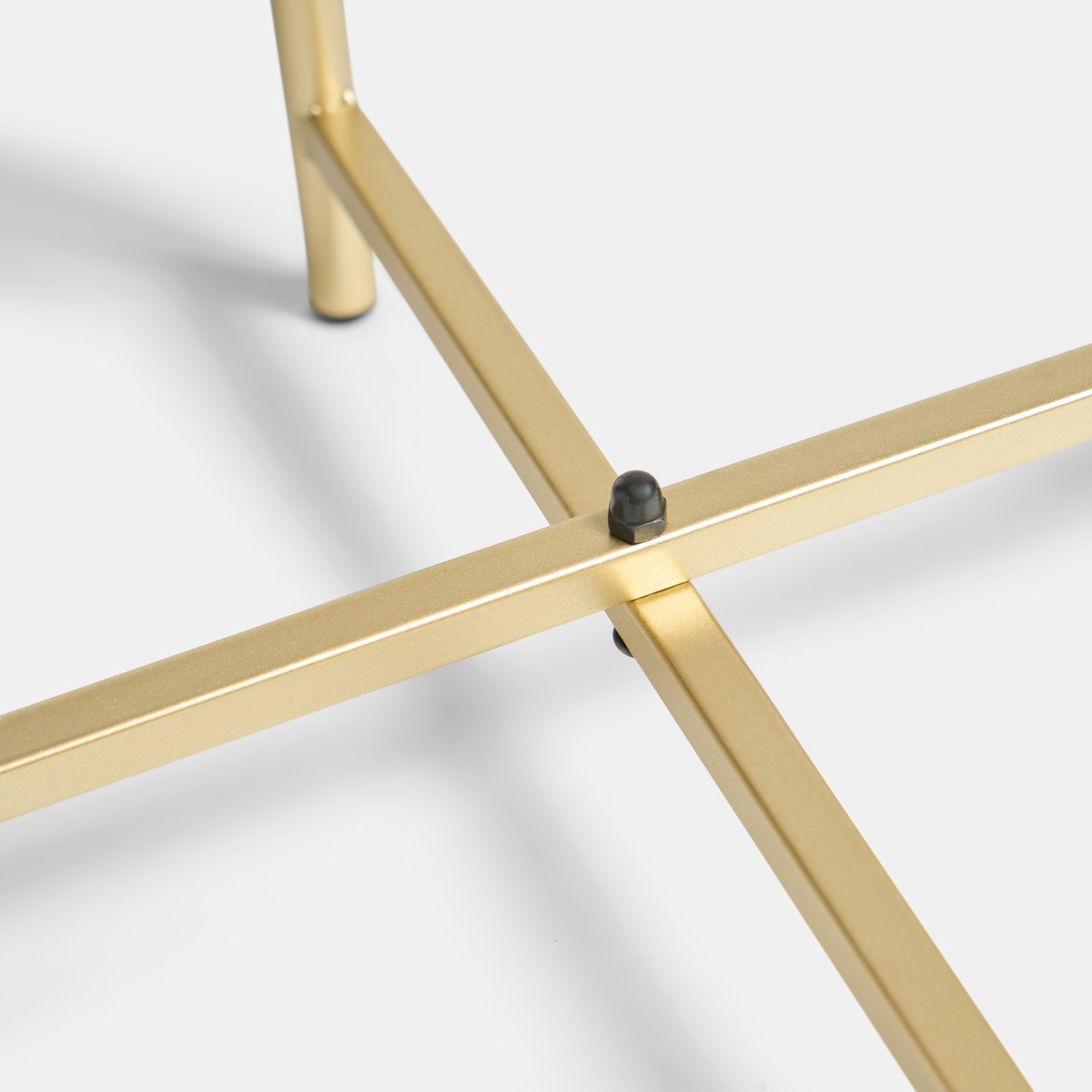 OHS Marble Round Side Table - Gold/White>