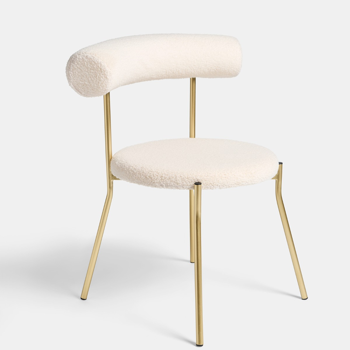 OHS Boucle Dining Chairs - Cream/Gold>
