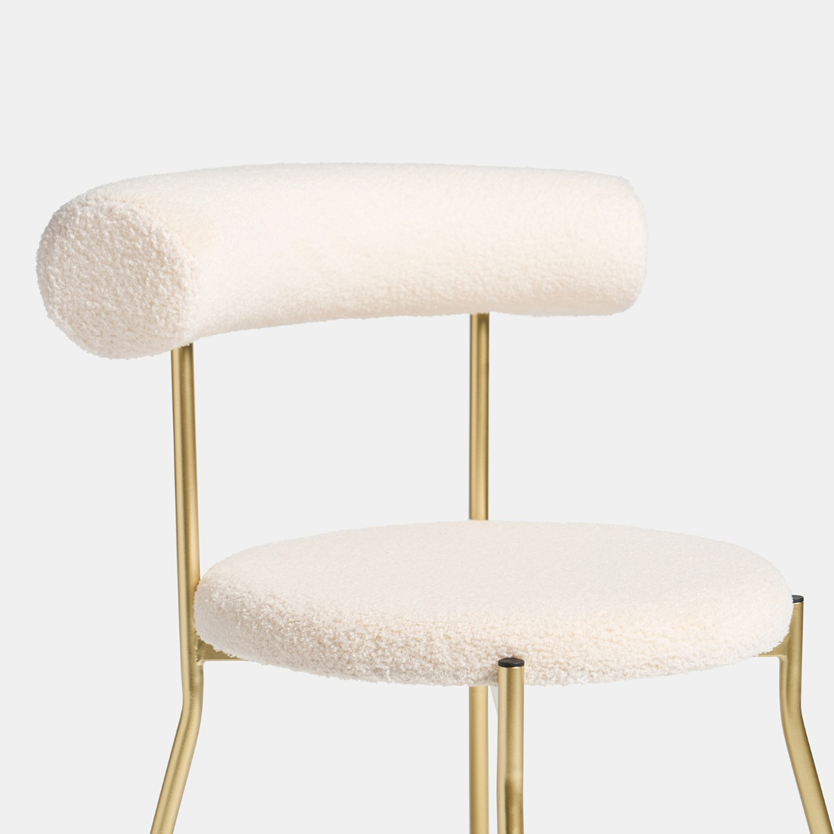 OHS Boucle Dining Chairs - Cream/Gold>