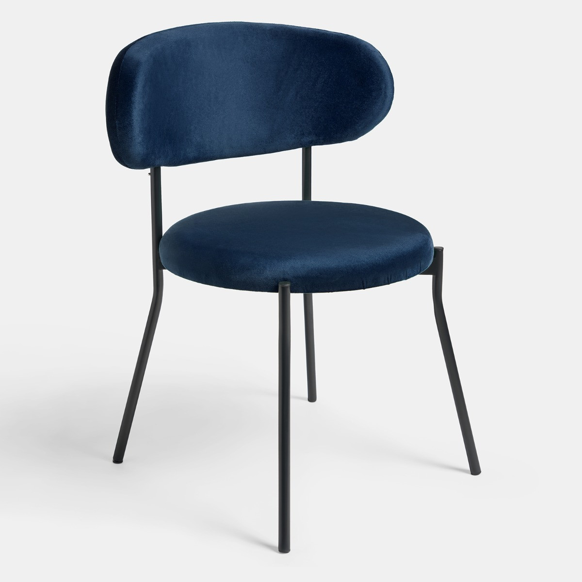 OHS Velvet Dining Chair - Navy>