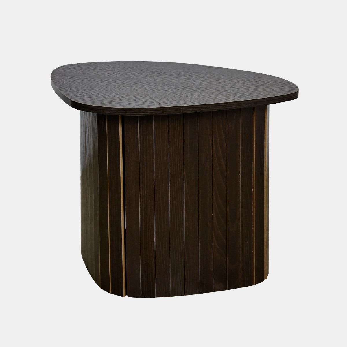 OHS Madison Ribbed Side Table - Dark Wood>